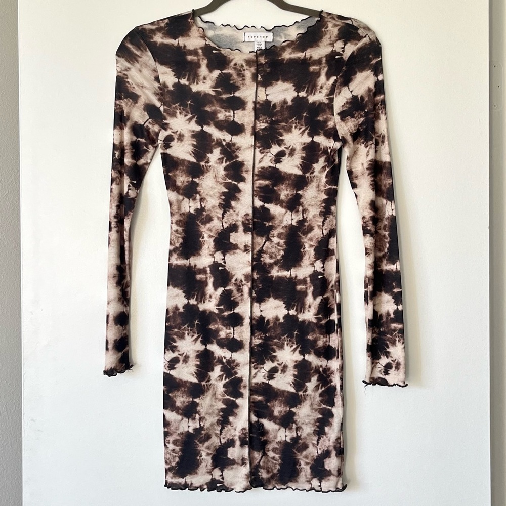 Topshop Longsleeve Mesh Dress